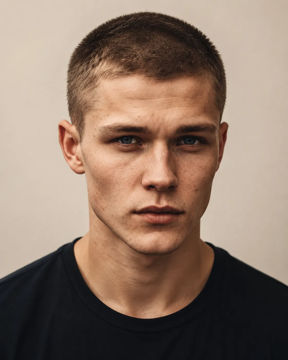 Rounded buzz cut