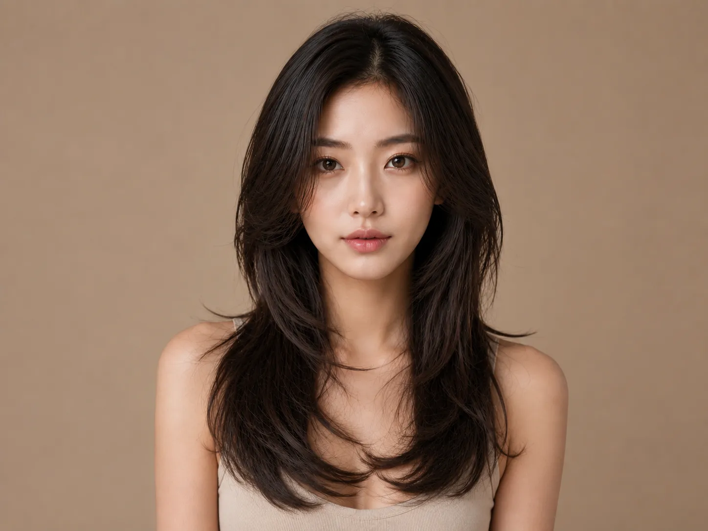 Layered long hair