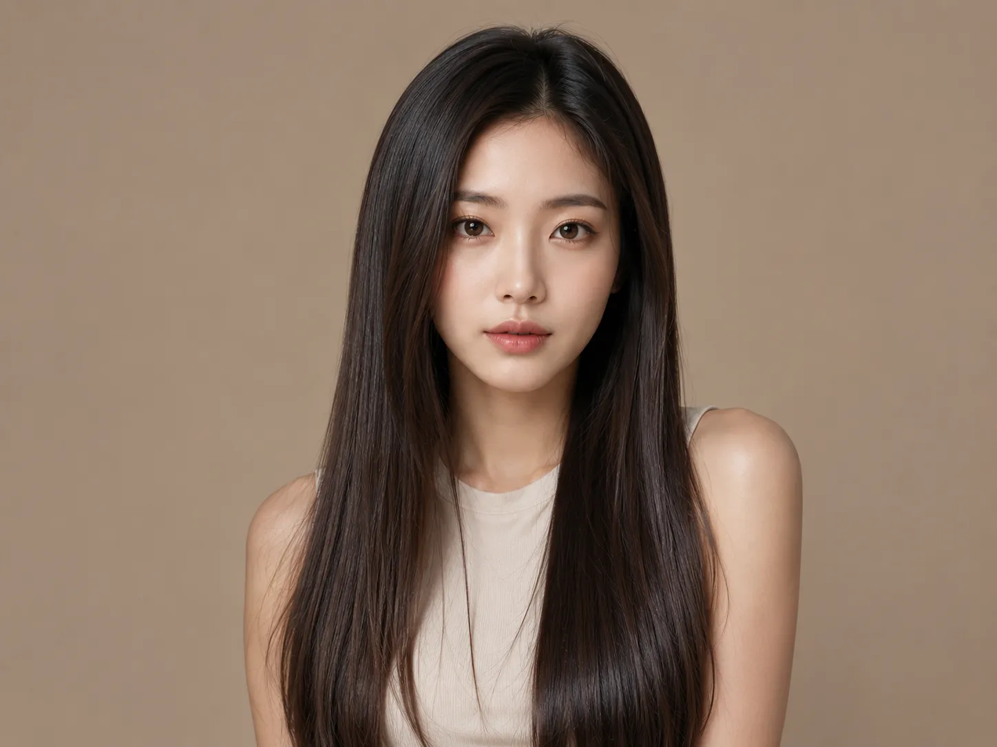 Long straight hair