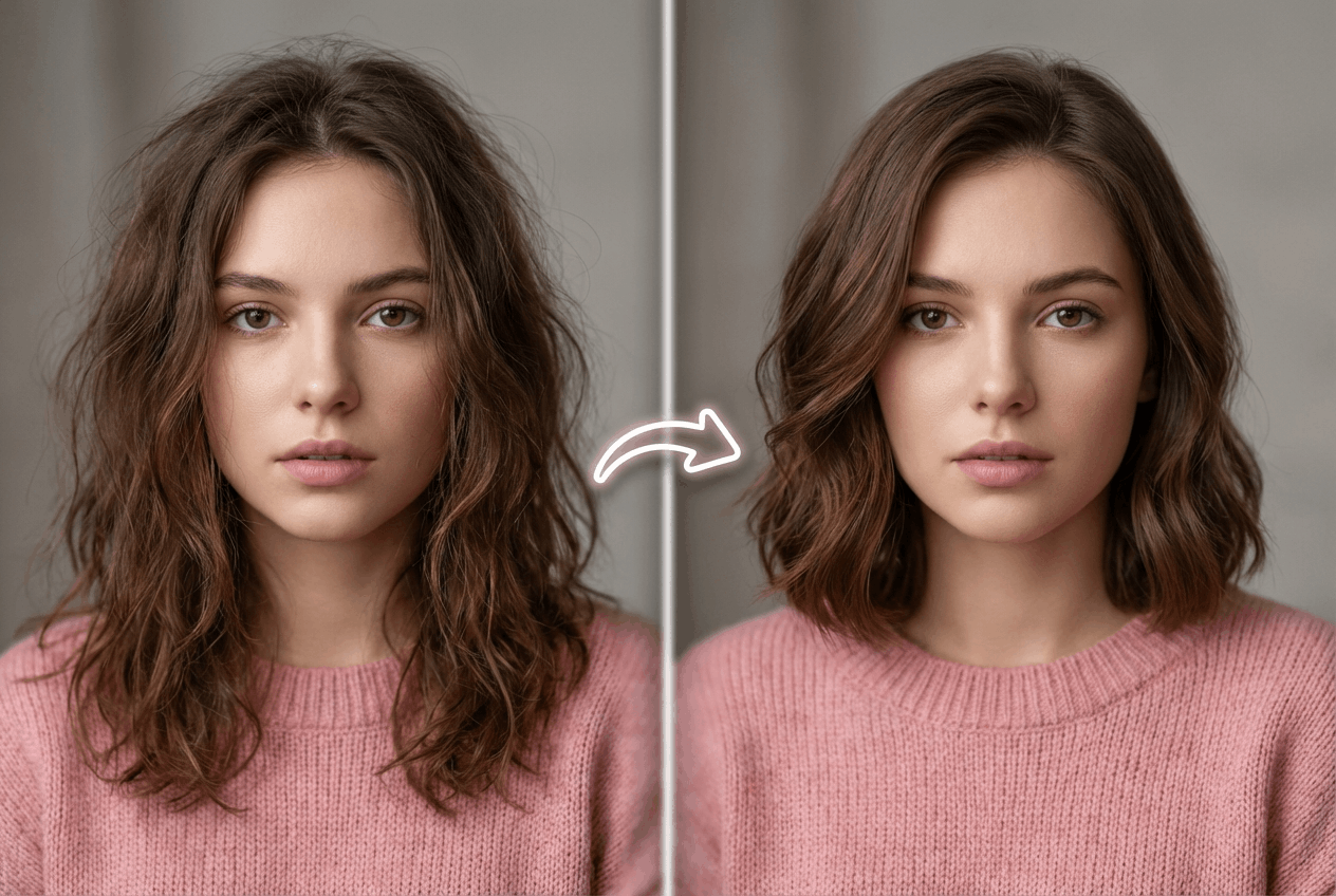 Previewing a hairstyle before a real cut