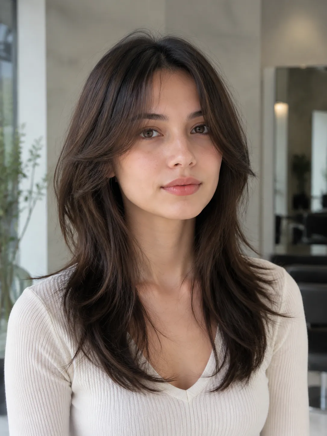 Wolf cut with bangs